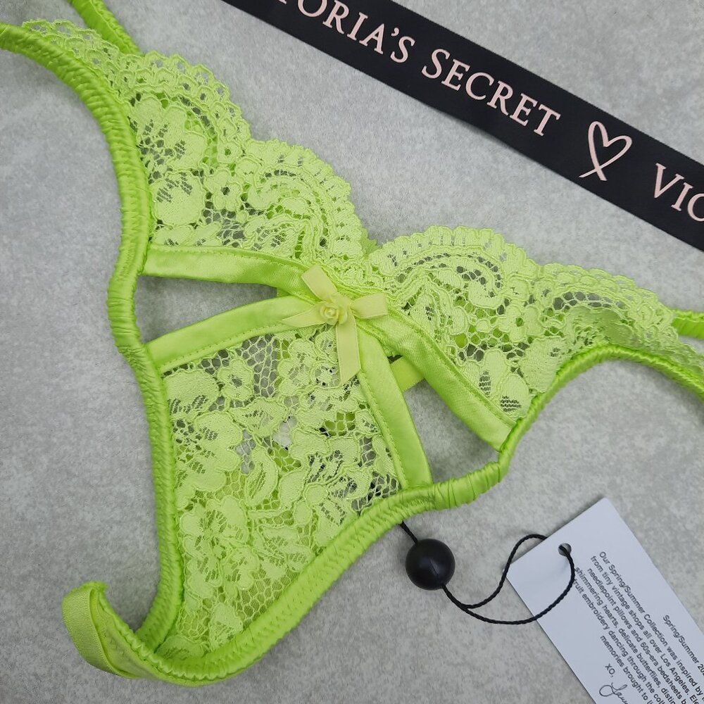 MINT LIME GREEN Creamsicle Lace Thong Panty 🍋 FOR LOVE & LEMONS - Picture 6 of 9